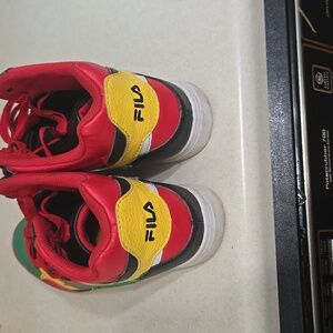 Fila Kids Red, Yellow, and Black Sneakers